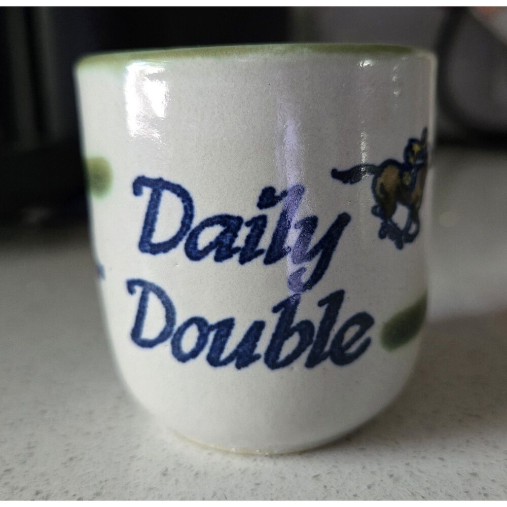 Louisville Stoneware DAILY DOUBLE Shot Glass Kentucky Derby Horse Racing